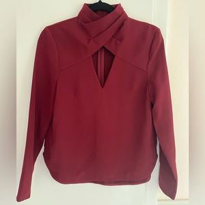 Long sleeve burgundy top